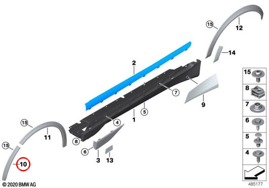 OEM 5117484528 Rechte Vorderradpassage für BMW i3 (I01). Original BMW.