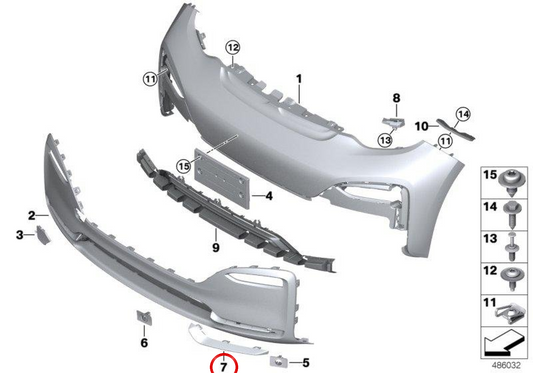 Rechte Form des vorderen Stoßstangens OEM 51117491122 für BMW i3 (I01). Original BMW.