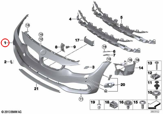 OEM 5117496131 Druckfrontplakate für BMW F32, F33, F36. Original BMW.
