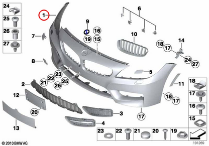 OEM 5117842466 Chalan avant d'impression pour BMW E89. BMW d'origine.