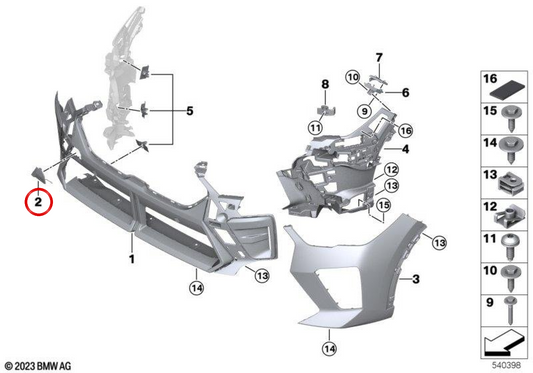 Cap per un gancio di rimorchio OEM 51117884909 per BMW X2 U10. BMW originale.