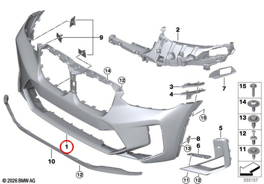 OEM 5117885215 Vorderposter für BMW X3M F98, X4M F98. Original BMW.