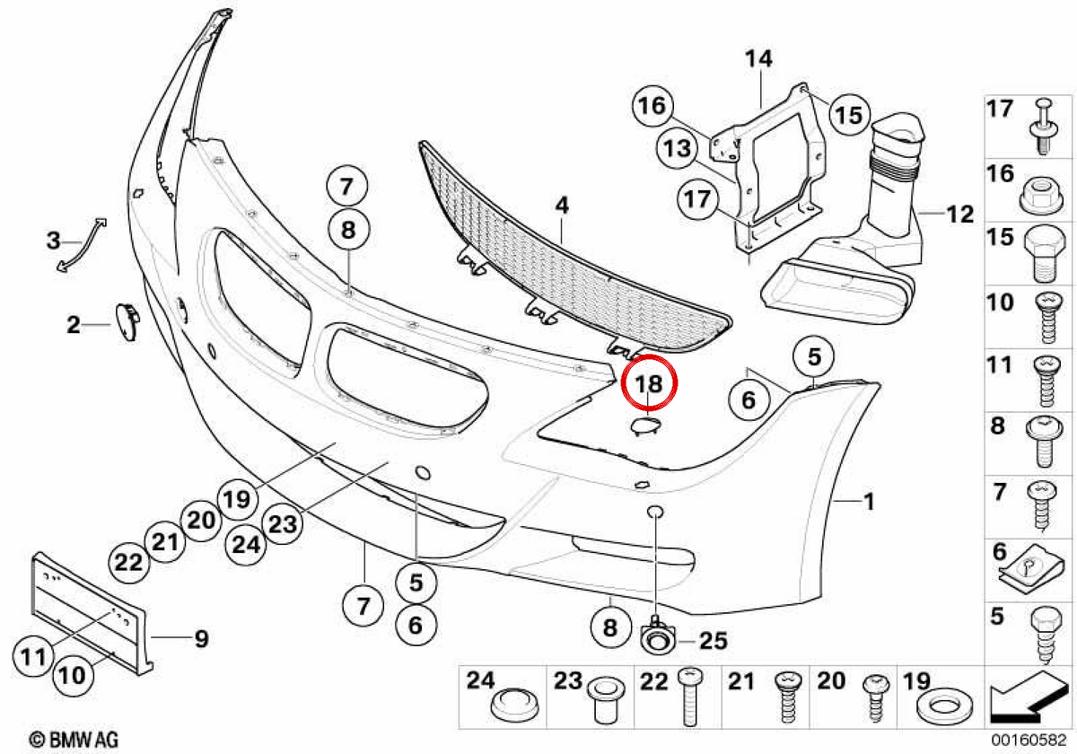 Rechte Druckform OEM 51117899512 für BMW E63, E64. Original BMW.