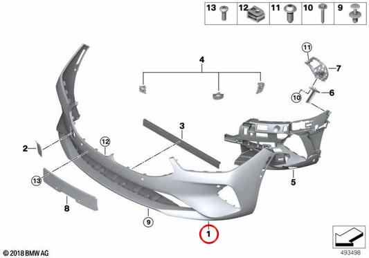 OEM 5117946647 Druckvorderstoßstange für BMW G14, G15. Original BMW.