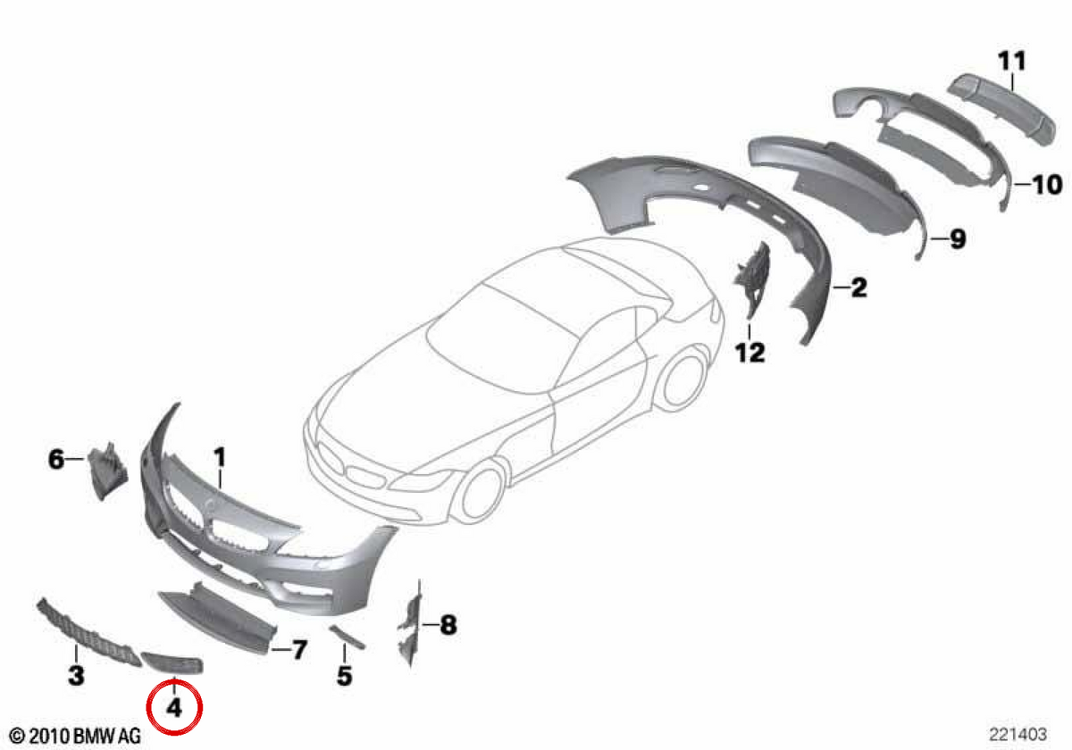 Right Side Grid OEM 51118038092 für BMW E89. Original BMW.