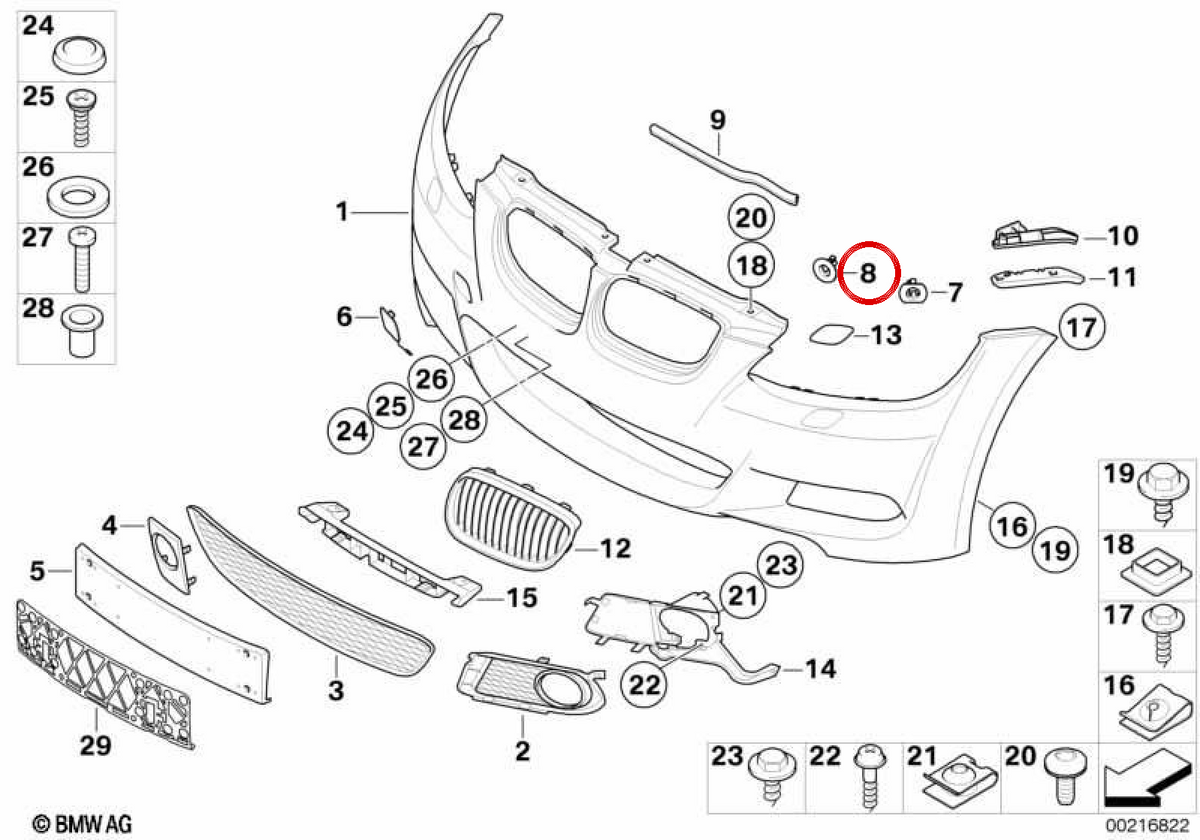 OM 51118044383 Innenfront -PDC -Sensor für BMW E92, E93. Original BMW.