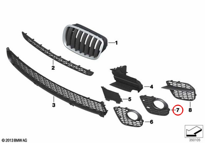 Rack chiuso a destra OEM 51118048022 per BMW E70. BMW originale.