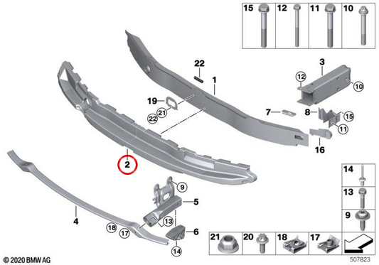 Parada superior 51118064455 do amortecedor OEM para BMW F20, F21. BMW genuíno.