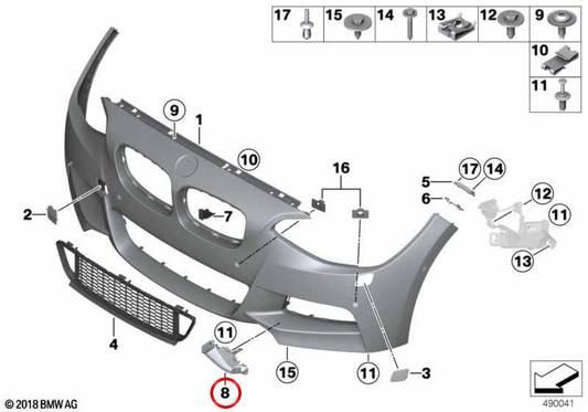 Einlage droit OEM 51118066758 pour BMW F20, F21. BMW d'origine.