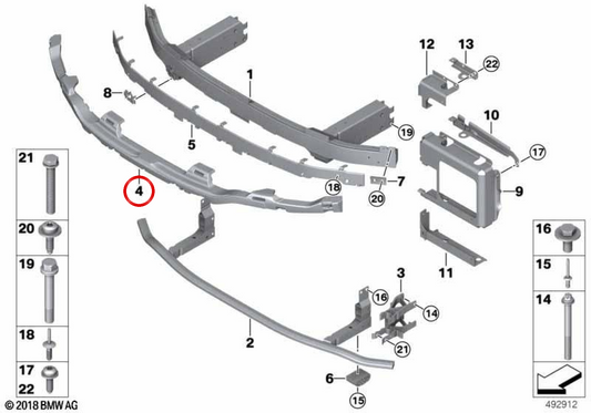 MORATORE UPER OEM 51118073095 per BMW G29. BMW originale.