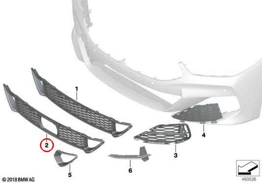 Zentrallufteingangsnetz 51118074778 für BMW G14, G15, G16. Original BMW.