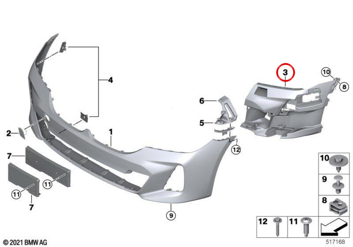 OME Right Support 51118078810 für BMW G32. Original BMW.