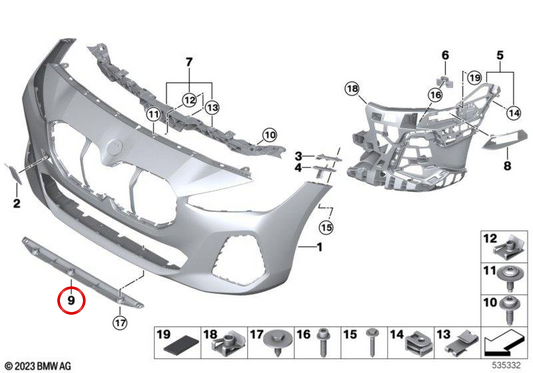 Adattatore Cabrecárter OEM 51118080211 per BMW U06. BMW originale.