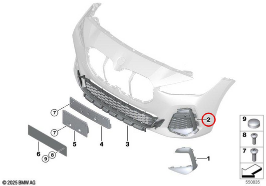 Linksseitige Formteile OEM 51118080213 für BMW U06. Original BMW.