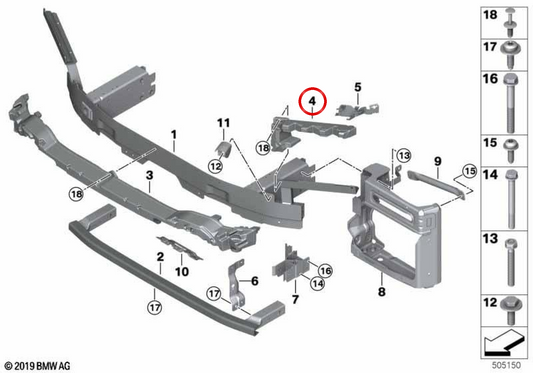 OEM 51118092747 Assorbitore anteriore sinistro per la BMW G06. BMW originale.
