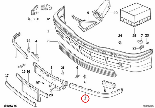 Right protection strip for BMW 3 Series E36 (OEM 51118146318). Original BMW.