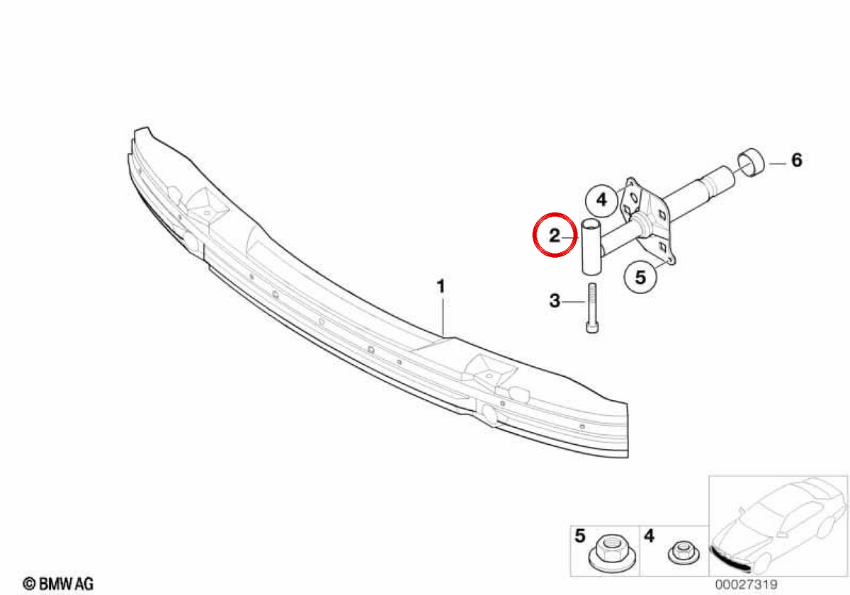 Impatto Assorbimento Impatto OEM 51118172389 per BMW E39. BMW originale.