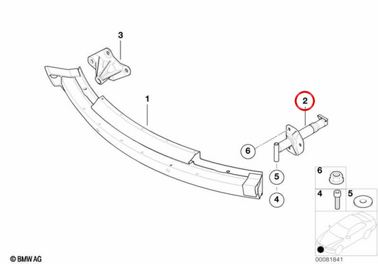 OEM 5118234229 Links vorderer Aufprallabsorber für BMW E52 (Z8). Original BMW.