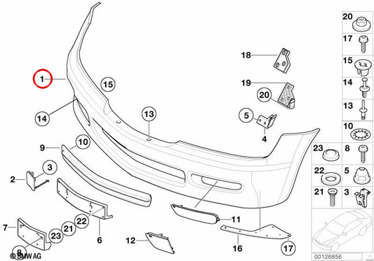OEM 5118401816 Chalan avant d'impression pour BMW E36 et Z3. BMW d'origine.