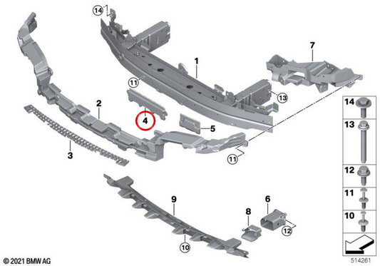Tope central de péndulo OEM 51118737038 para BMW E46. Original BMW.