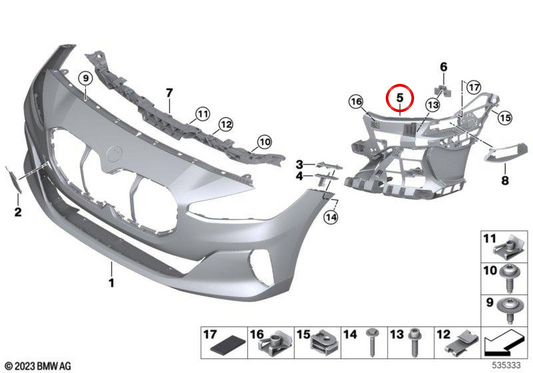 Support droit OEM 51118737242 pour BMW U06. BMW d'origine.