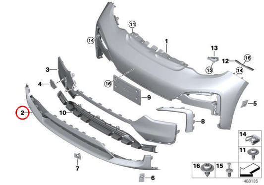 Vordere Stoßfängerbeschichtung für BMW I I01N (OEM 5111873849). Original BMW