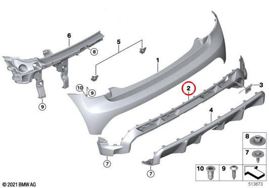 Diffuseur de pare-chocs inférieur OEM 51119450570 pour Mini F56 {Cooper, Cooper S, JCW}. Mini pièce d'origine. Compatible avec les modèles fabriqués entre 2021 et 2024.