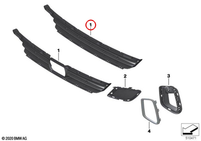 Central Garrilla 51119463488 per BMW G32. BMW originale.