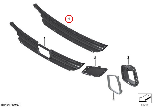 Central Garrilla 51119463488 pour BMW G32. BMW d'origine.