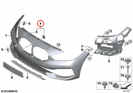 Suporte dianteiro do sensor de estacionamento PDC OEM 51119466834 para BMW F40. BMW genuíno.