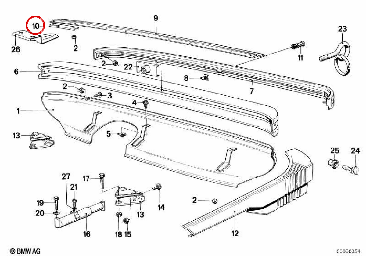 OEM 5112185977 Support Ridsher per BMW E23. BMW originale.