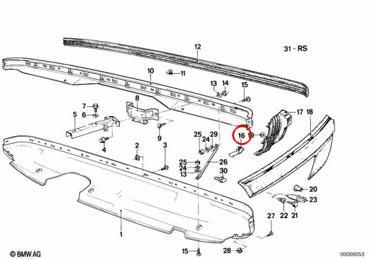 Parafuso de acabamento OEM 51121907700 para BMW E23. BMW genuíno.