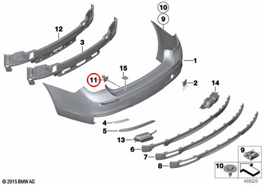 OEM 5112163616 Capteur PDC arrière pour BMW F01, F02, F04. BMW d'origine.