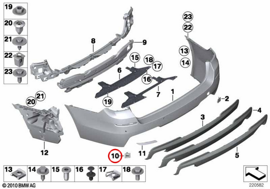 OEM 5112181358 Heck -PDC -Sensor für BMW F11. Original BMW.
