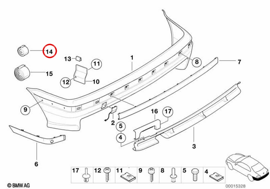 Protettore adesivo OEM 5112268588 per BMW E36. BMW originale.