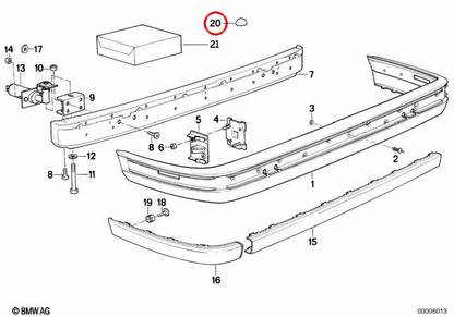 Cap di gomma OEM 51124189512 per BMW E30. BMW originale.