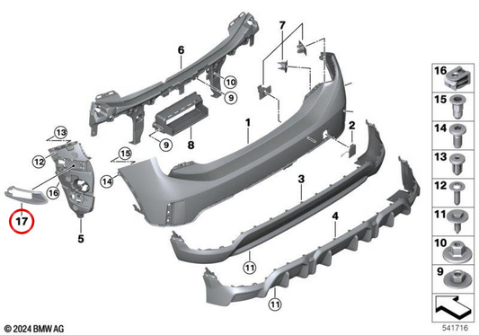 OEM 51125A2FB57 Hopper di assorbimento sinistro per Mini F56 Cooper C (41G0, 42G0, 61G0, 51G0, 52G0) dal 07/01/2024. Mini originale.