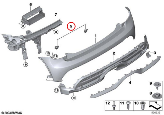 Conjunto de suporte PDC traseiro OEM 51125A3C9B4 para MINI F56 Cooper S, F57 Cabrio... e muito mais. MINI originais.