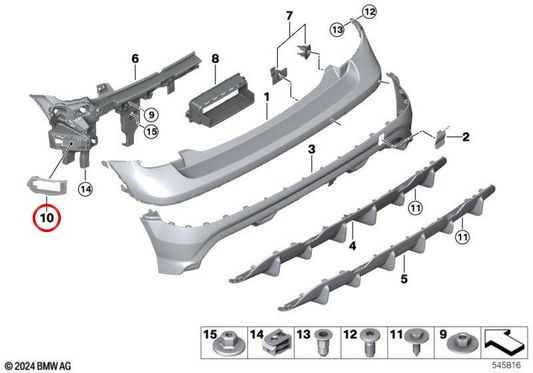OEM 51125A534C7 Linksabsorptionstrichter für Mini Cabrio F67, Cooper C, Cooper S, JCW (07/2023–03/2025). Original Mini.