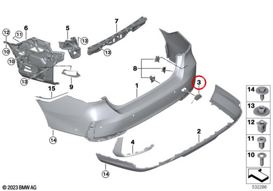Coperchio abbigliato per un gancio di asciugamano OEM 51125A5A714 per BMW G60, G61. BMW originale.