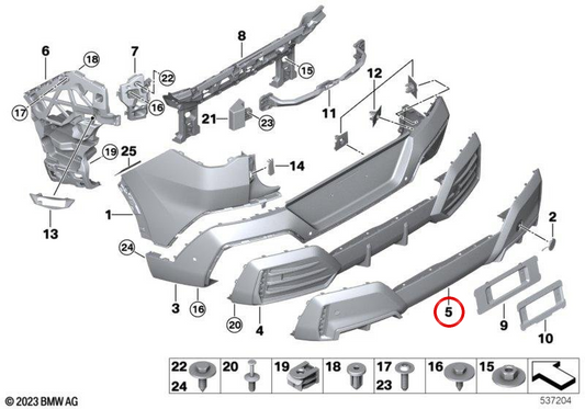 Couvercle inférieur du pare-chocs arrière OEM 51125A86A18 pour BMW U10. BMW d'origine.