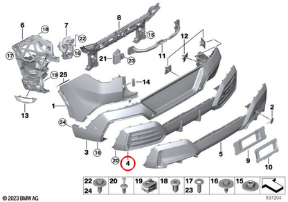 OEM 51125A86A30 Schwarzer Heckdiffusorform für BMW X2 U10 M35I XDrive (2022-2025). Original BMW.