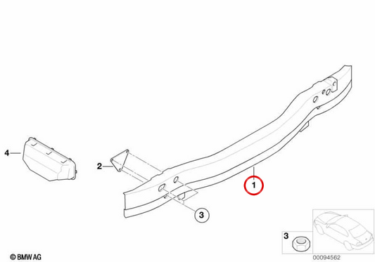 Suporte para pára-choques traseiro OEM 51127015002 para BMW E65, E66. BMW genuíno.