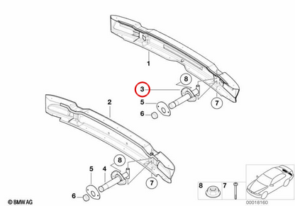 IMPACT ABSORBER OEM 51127032001 for BMW E46. Original BMW.