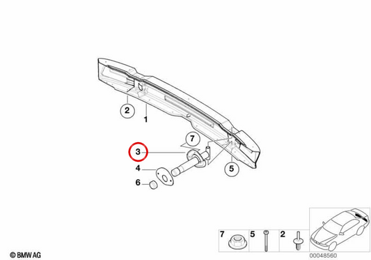 Linker Heck Schlagschock OEM 51127055337 für BMW E46. Original BMW.
