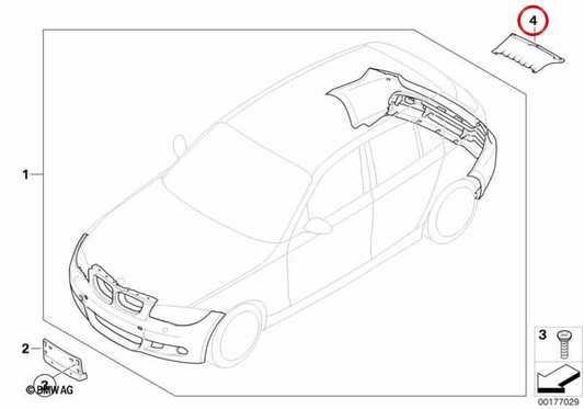 Coperchio inferiore del t -towing 51127118162 per BMW E81, E82, E87, E88. BMW originale.