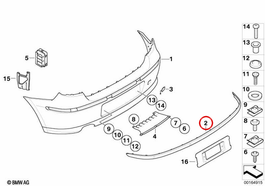 Heckstoßstange OEM 51127186088 für BMW E81, E87. Original BMW.