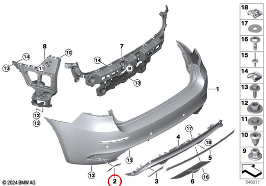 Embels droits Molder OEM 51127210542 pour BMW E71. BMW d'origine.