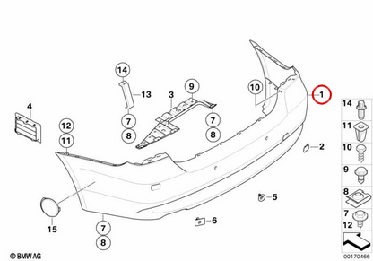 OM 5112722608 BAMPER POSTERIORE per BMW E90. BMW originale.