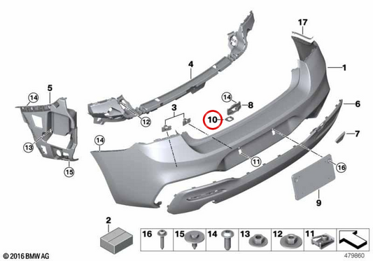51127291450 Kameraunterstützung für BMW F20, F21. Kompatibel mit 114D -Modellen, 114i, 116d, 118d, 118i, 120d, 125d, 125i, 116i. Original BMW.